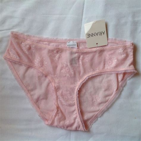 Arianne Intimates Pink Floral Lace Linger Panty Size Small Arianne