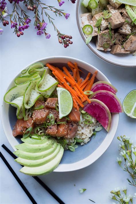 To poke around search is from 1809; Salmon Poke Bowls + Easy Vegan Option - Le Petit Eats