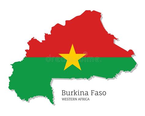 Kaart Van Burkina Faso Met Nationale Vlag Vector Illustratie