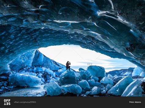 Glacial Ice Cave Svinafellsjokull Glacier In Skaftafell
