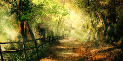 Forest Path Fantasy Landscape Beautiful Forest