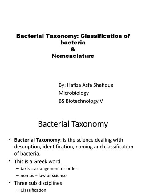 Bacterial Taxonomy Classification Of Bacteria And Nomenclature Pdf