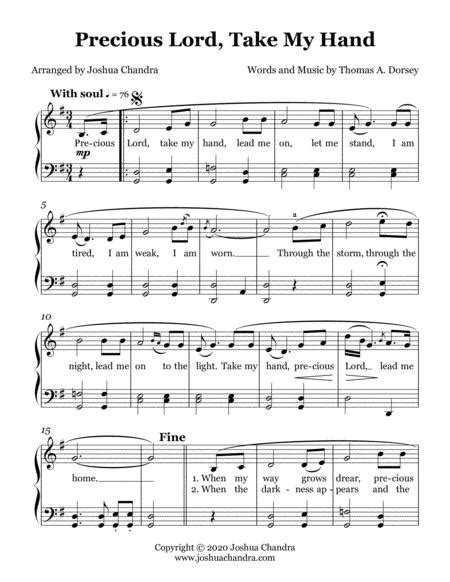 Precious Lord Take My Hand By Thomas A Dorsey Digital Sheet Music For Score And