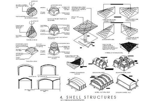 Shell Structures Plan And Section Dwg File Cadbull