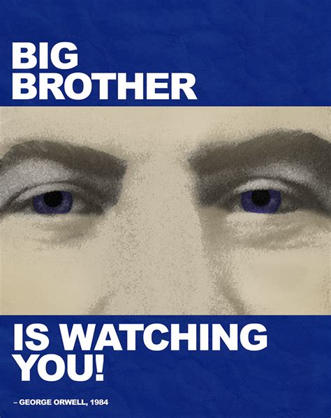 Big Brother Is Watching You Poster 1984 The Author Describes A