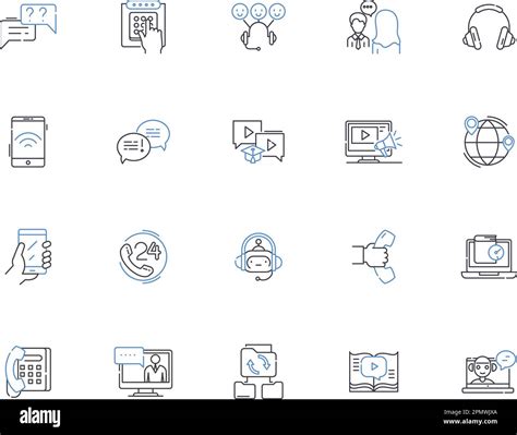 Telecommucation Outline Icons Collection Telecommunication
