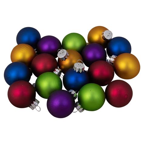 18 Piece Multi Color Vibrant Glass Ball Christmas Ornament Set 125
