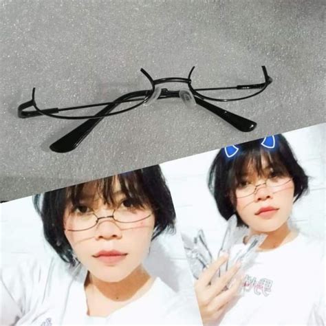 Jual Kacamata Anime Kacamata Cosplay Kacamata Half Frame Kacamata Tanpa Lensa Frame Kacamata