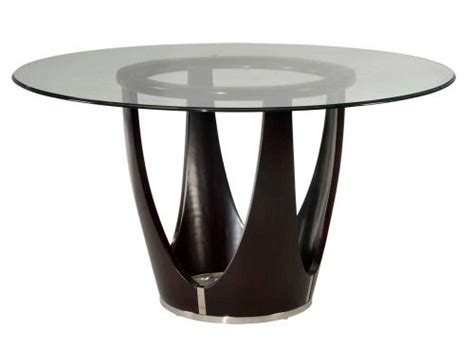 Bassett Mirror Baxter 54 Inch Round Glass Top Dining Table In Dark Cappuccino New Online