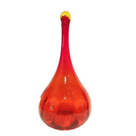 Mid Century Amberina Art Glass Vase Chairish