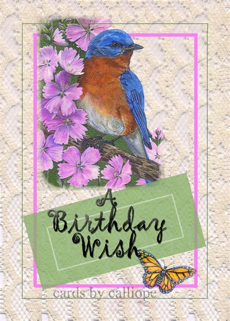 Bluebird Birthday Card By Cardsbycalliope On Etsy