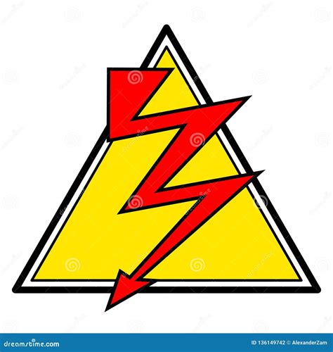 Lightning Danger Sign Stock Vector Illustration Of Sign 136149742