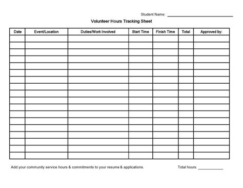 47 Blank Volunteer Hours Log Templates Excel And Word
