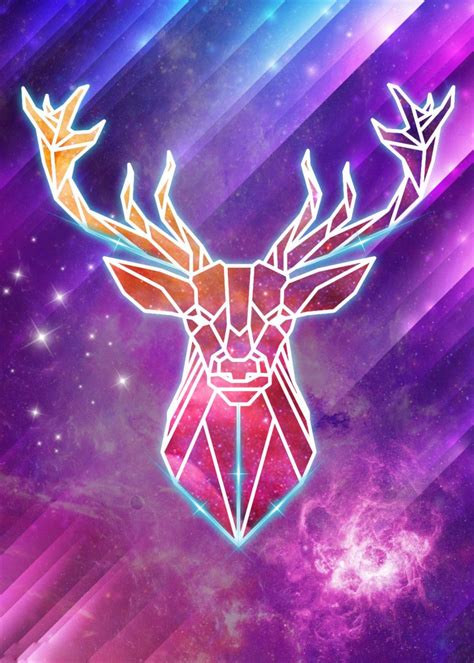 Polygon Deer Galaxy Poster By Nikhil Kochrekar Displate Galaxy