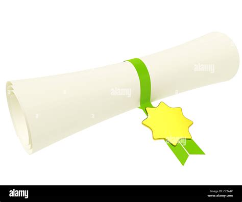 Diploma In Scroll On White 3d Stock Photo Alamy