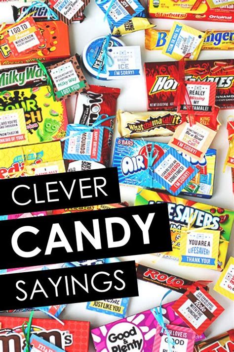 Clever Candy Sayings Candy Messages Candy Quotes Candy Bar Sayings