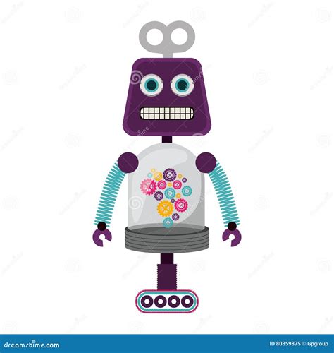 Colorful Robot Design Stock Vector Illustration Of Space 80359875