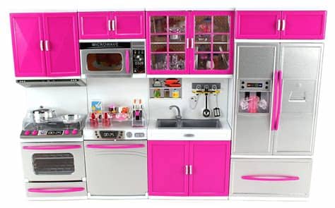 Barbie protegen bien con el cuidado de niños con un solo bebé. My Modern Kitchen Full Deluxe Kit Battery Operated Toy ...