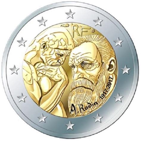 2 Euro France 2017 Auguste Rodin 2017 France Unc 389 € Aurin