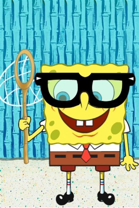 Spongebob Nerdy Glasses And Net Android Wallpaper