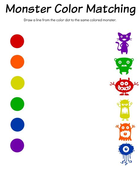 Monster Math Color Match And Bingo Free Printable Worksheets