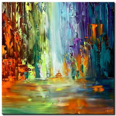 Painting For Sale Colorful Abstract Cityscape Large Painting Art 5972