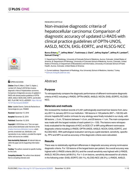 Pdf Non Invasive Diagnostic Criteria Of Hepatocellular Carcinoma