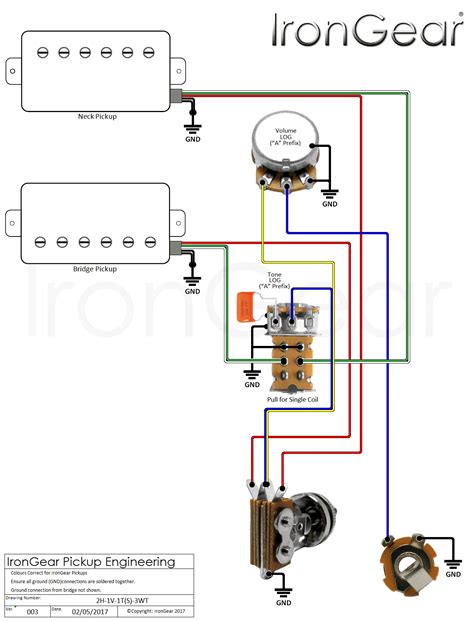 Guitar pickup engineering from irongear uk. Simple Guitar Pickup Wiring Diagram 2 Humbuckers 3 Way Blade Switch