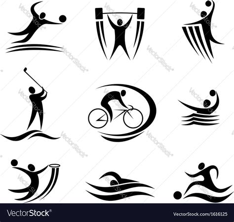 Sports Icons And Symbols Royalty Free Vector Image