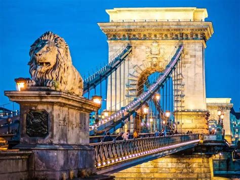 Széchenyi Chain Bridge In Budapest Hungary Was Completed In 1849 And