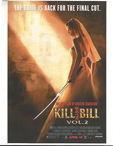 Kill Bill Vol 2 Press Kit Info And Uma Thurman Quentin Tarantino 8 X 10