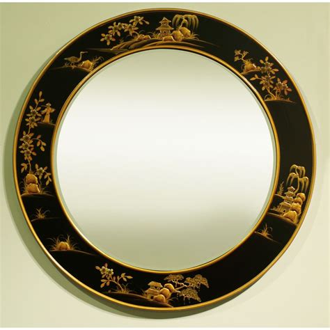 37in Chinoiserie Round Mirror As If A Work Of Art This Mirror Is