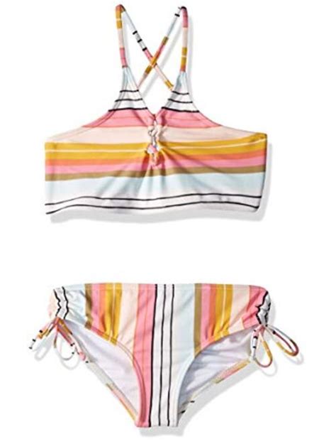 Billabong Girls Sunny Song Hi Neck Bikini Set Multi Swimwear My Xxx