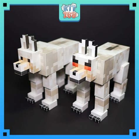 Mô Hình Giấy Mutant Wolves Minecraft Kit168 Shop Mô Hình Giấy