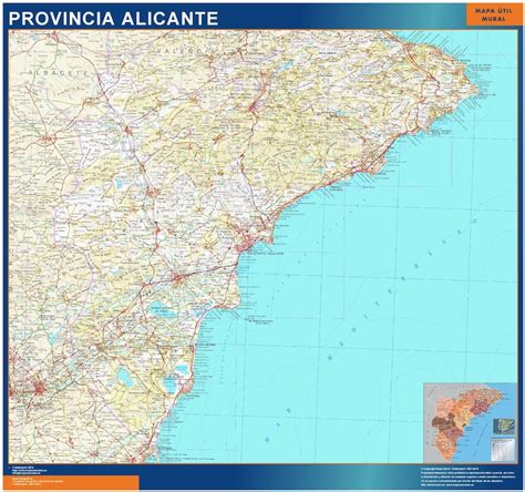 Mapa Provincia Alicante Comprar Mapas Murales De Pared
