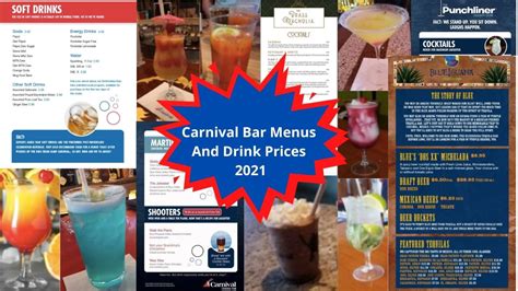 Carnival Bar Menus And Drink Prices 2021 · Prof. Cruise