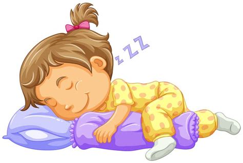 Menina criança dormindo no travesseiro azul 445767 Vetor no Vecteezy