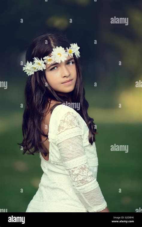 Girl Daisy Chain Hi Res Stock Photography And Images Alamy