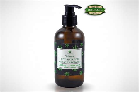Natural Cbd Infused Massage And Body Oil 8oz 2000mg