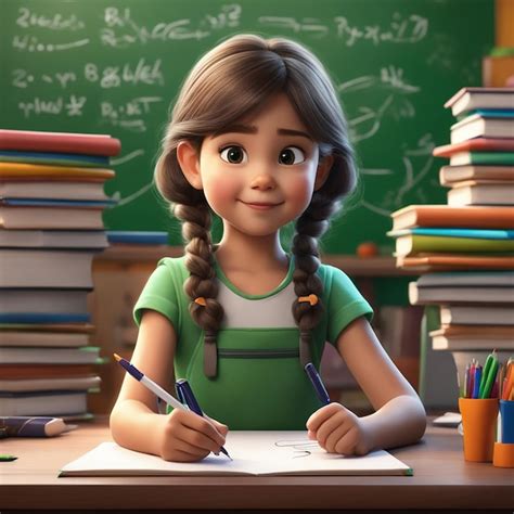 Premium Ai Image 3d Students Kids Characters Pixar Illustrations