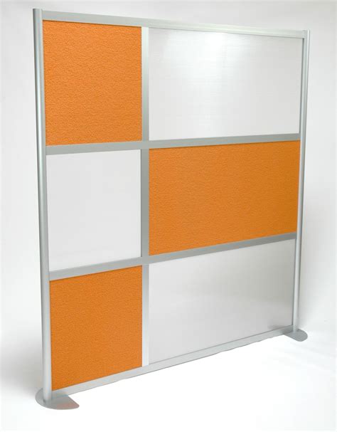 6 Screen With Orange Fabric And Translucent Panels Divider Wall Creative Room Dividers Room