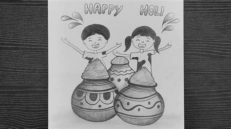 Pencil Sketch Pencil Drawings Holi Drawing Holi Celebration Happy