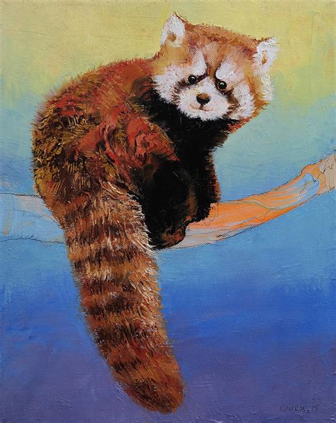 Cute Red Panda Painting By Michael Creese