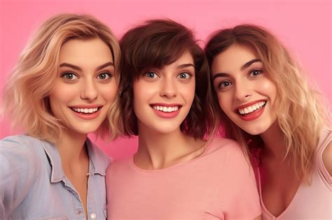 Premium Ai Image Three Womans Take A Selfie