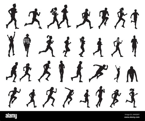 Woman Marathon Running Stock Vector Images Alamy