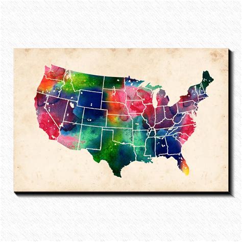 Watercolor Us Map At Getdrawings Free Download
