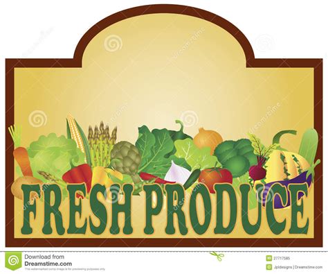 Fresh Produce Signage Illustration Stock Illustration Illustration Of