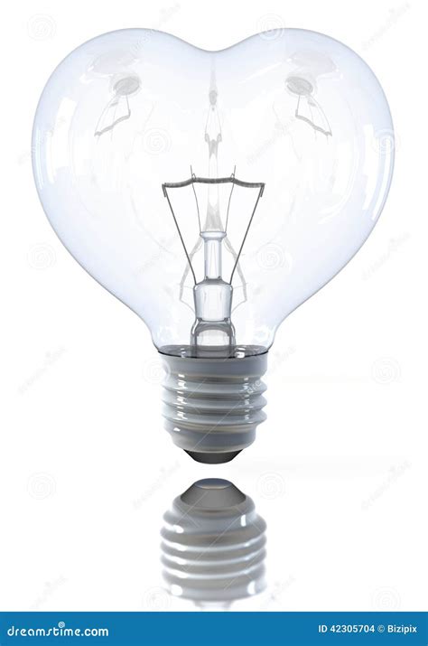 Heart Shaped Classical Light Bulb Switched Off Stock Illustration