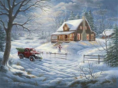 Beautiful Winter Scene Thomas Kinkade Pinterest