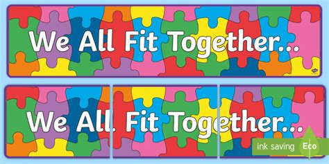 Free We All Fit Together Display Banner